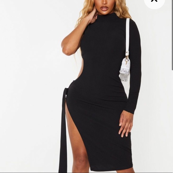 SHAPE Black One Sleeved Midi Dress - Picture 2 of 2
